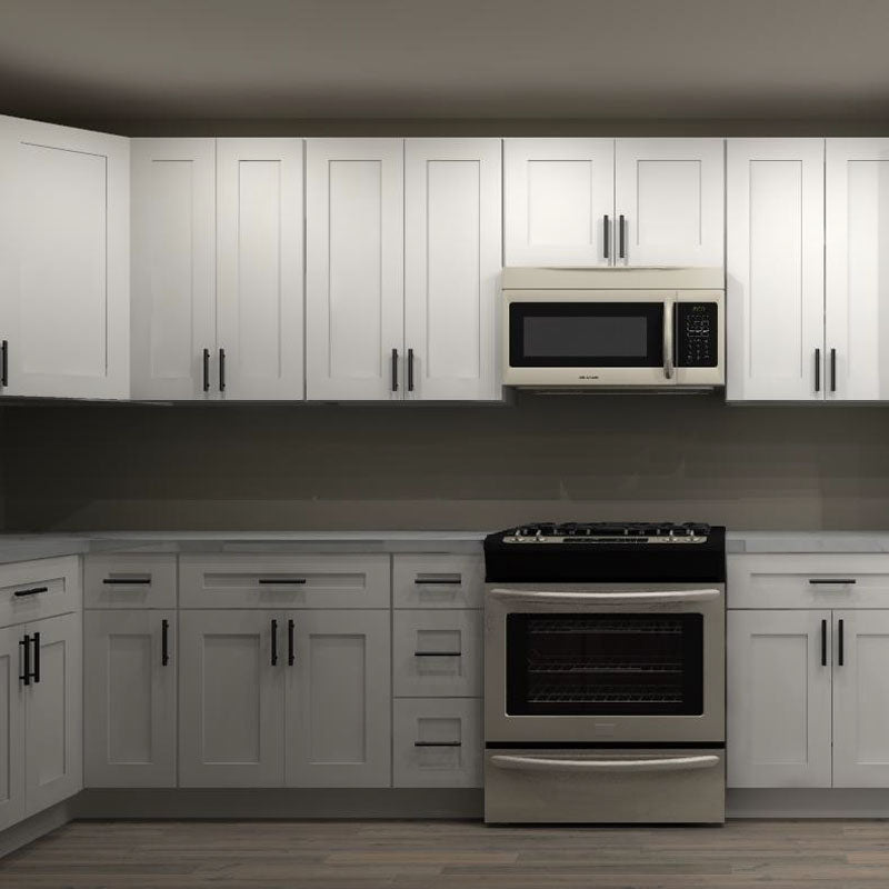 LessCare Alpina White 108 by 78 by 194 in. U Shaped Kitchen and 30 in. Sink