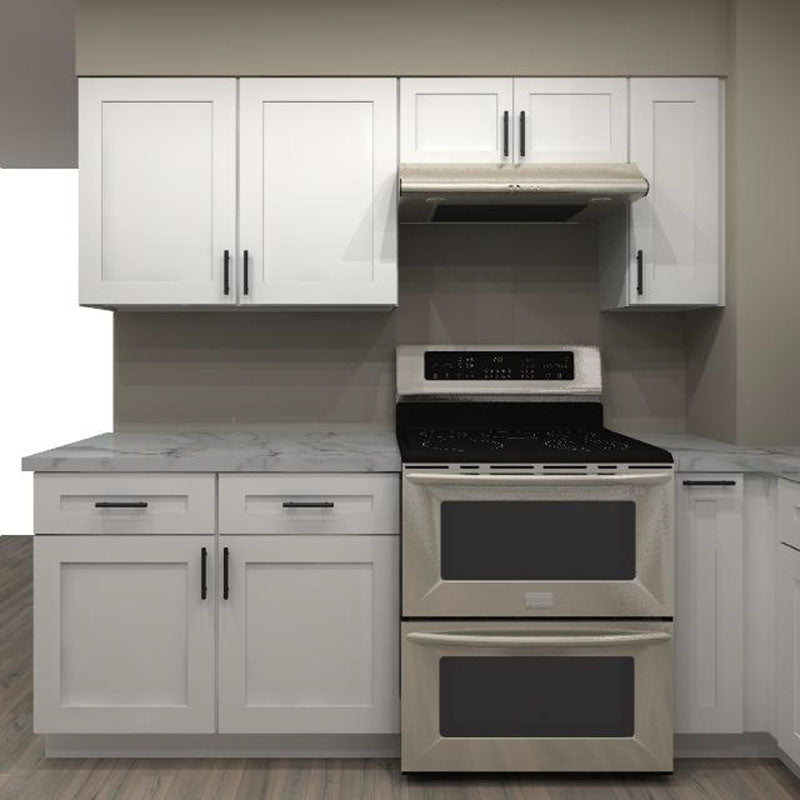 LessCare Alpina White 108 by 84 in. L Shaped Kitchen and 36 in. Double Sink