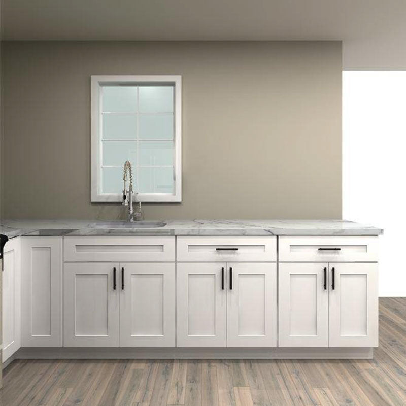 LessCare Alpina White 120 by 114 in. L Shaped Kitchen and 30 in. Sink